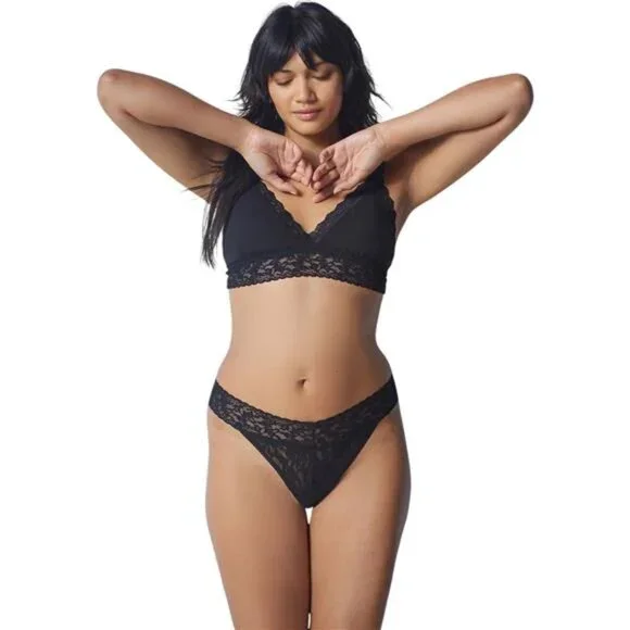Hanky Panky Suprima Cotton Padded Lace Bralette in Black $68 NWT - Picture 4 of 4